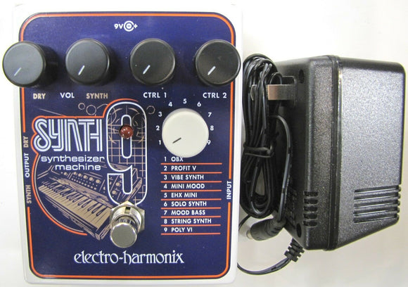 Used Electro-Harmonix EHX SYNTH9 Synthesizer Machine Guitar Pedal Synth 9