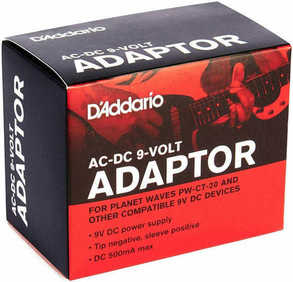 New D'Addario Accessories PW-CT-9V DC Guitar Pedal Power Supply Adapter