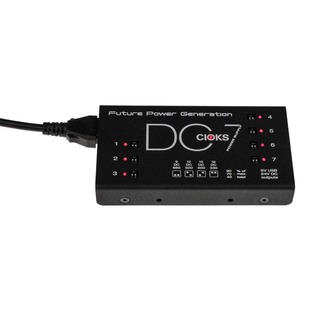 Used CIOKS DC7 black power supply — side profile showing 1-inch height