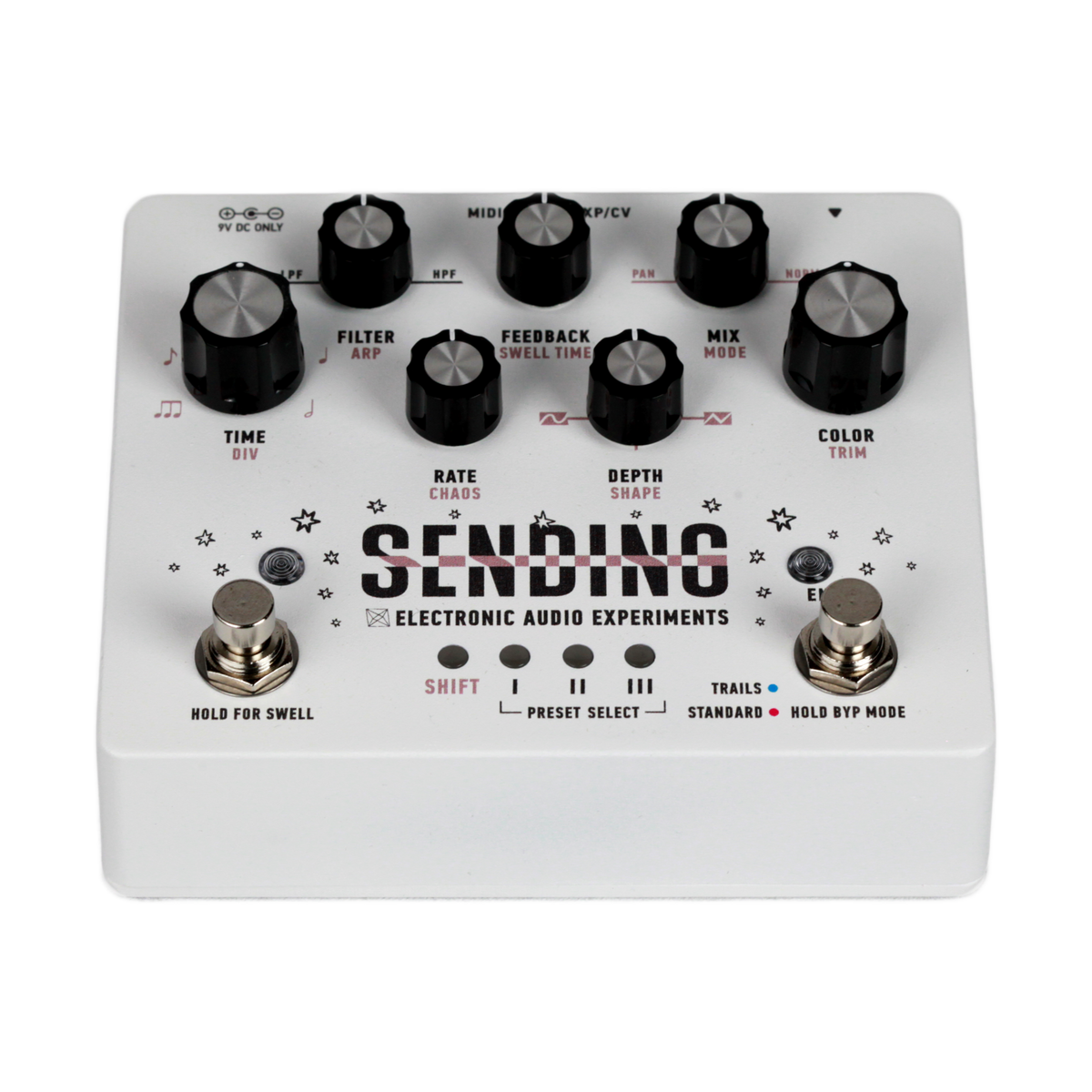 New Electronic Audio Experiments Sending V2 Delay Guitar Effects Pedal White
