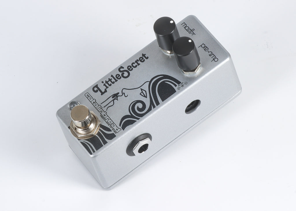 Catalinbread Little Secret Mini preamp pedal — rear view showing power input