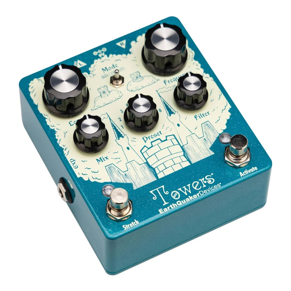 EarthQuaker Devices Towers reverb pedal — footswitch detail