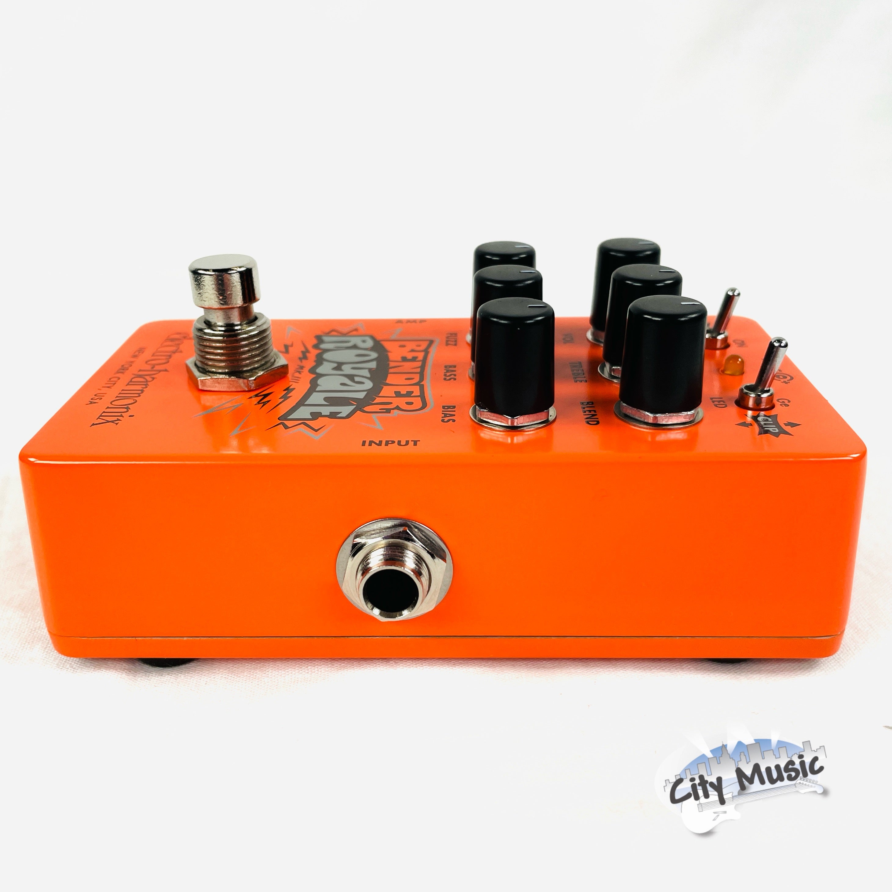 Electro-Harmonix Bender Royale germanium fuzz pedal — underside view