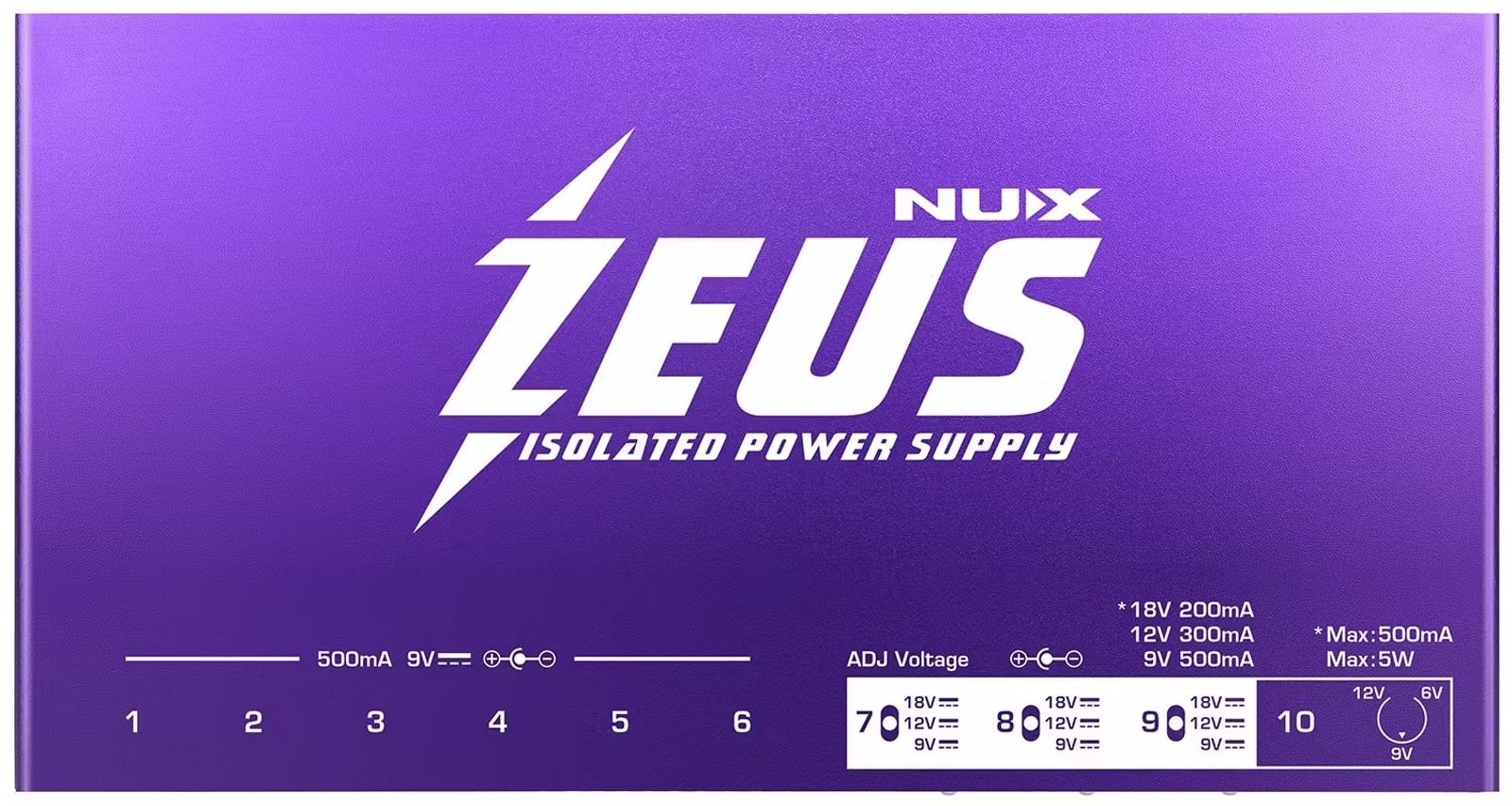 Used NUX Zeus power supply output jacks detail