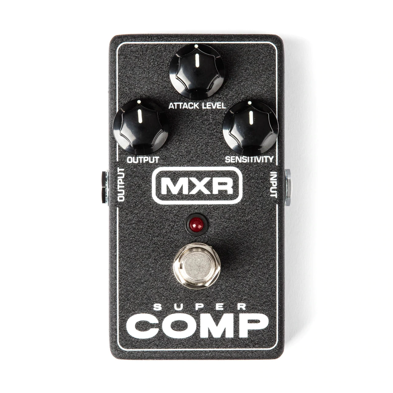 MXR M132 Super Comp compressor guitar pedal — black control panel detail