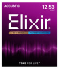 Elixir 80/20 Bronze Polyweb Coated Acoustic Guitar Strings - Light (.012-.053)