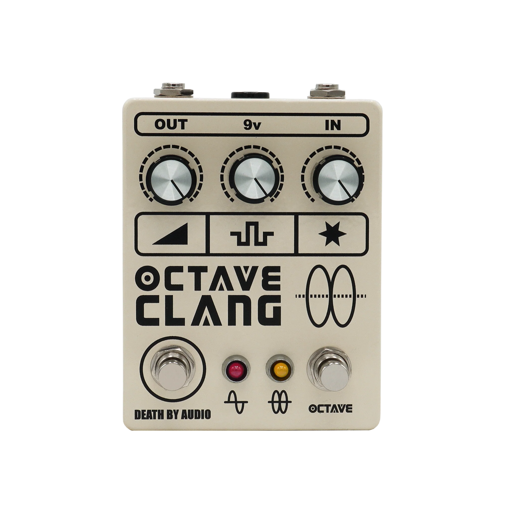 Death by Audio Octave Clang v2 fuzz pedal — top view with controls