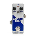 Electro-Harmonix Slap-Back Echo delay pedal — front, silver and blue