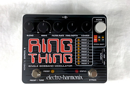 Electro-Harmonix Ring Thing modulator pedal — top view with controls
