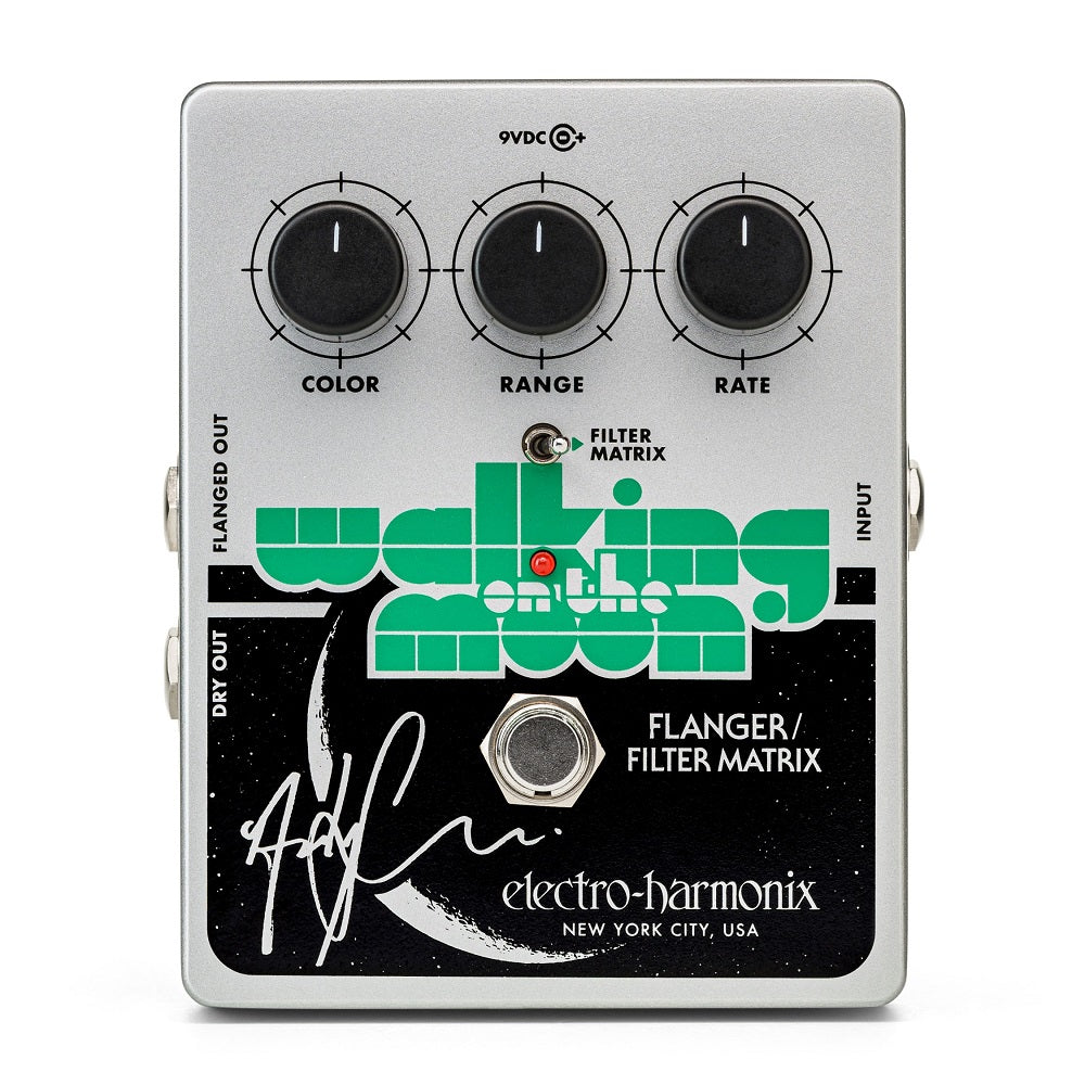 Electro-Harmonix Walking on the Moon flanger pedal — top view with controls