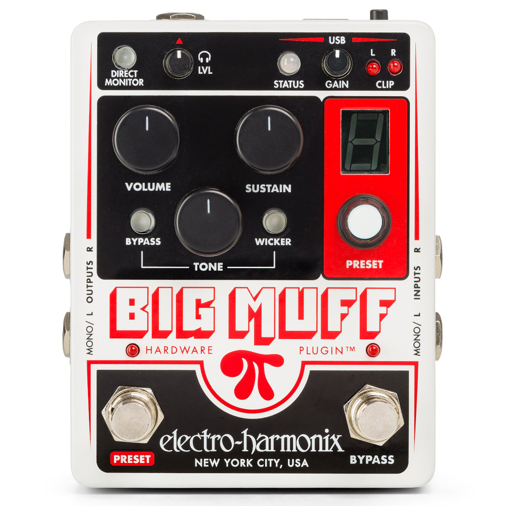 Electro-Harmonix Big Muff Pi Hardware Plugin fuzz pedal - top view
