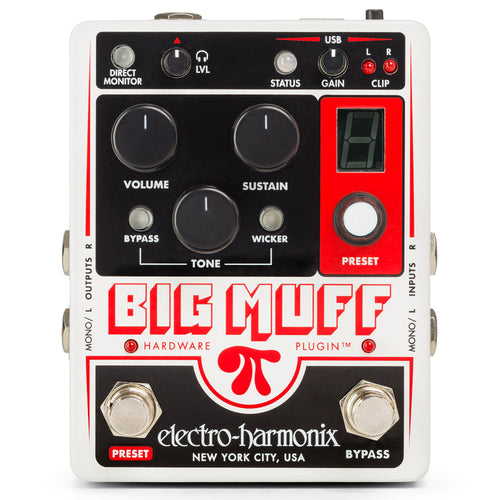 Electro-Harmonix Big Muff Pi Hardware Plugin fuzz pedal - top view