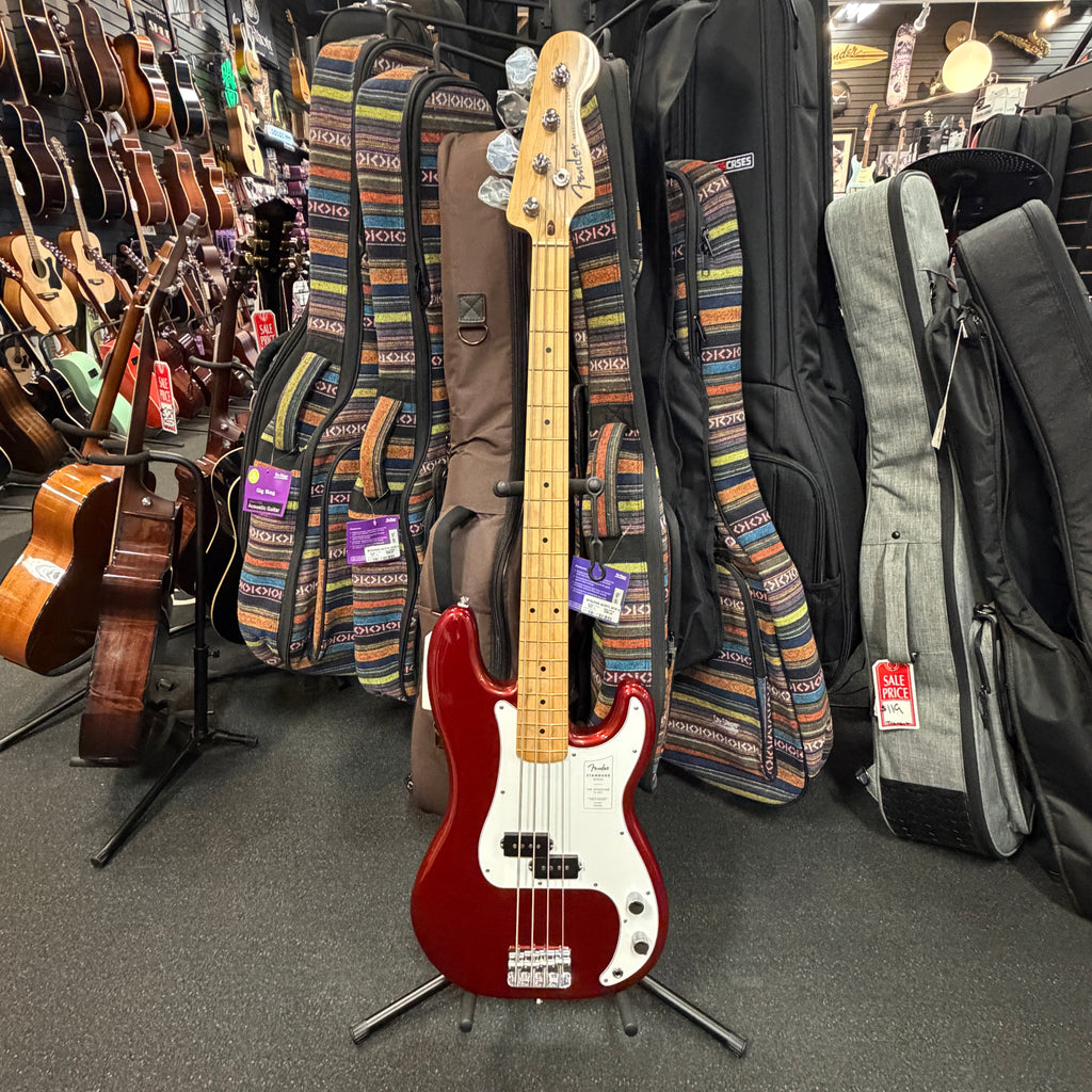 Open Box Fender Standard Precision Bass, Maple Fingerboard, White Pickguard, Candy Cola - 2025