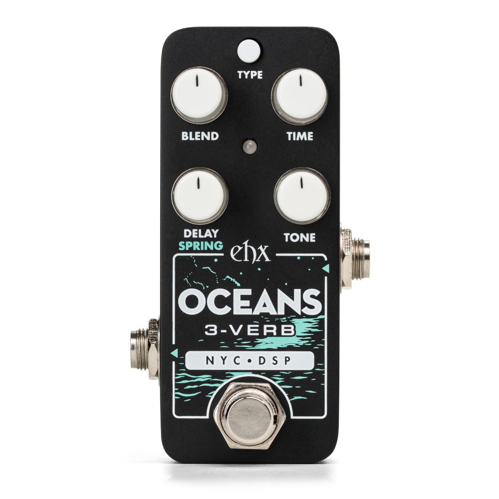 Electro-Harmonix Pico Oceans 3-Verb reverb pedal — front top view