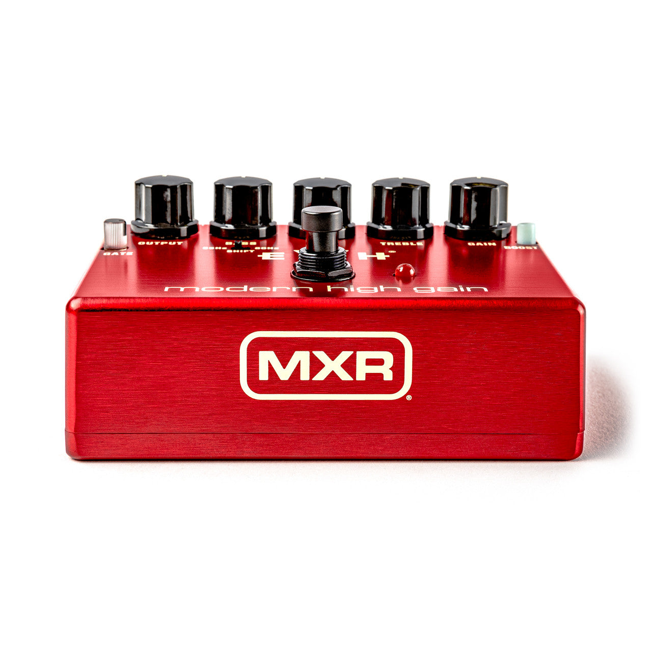 MXR EVH Modern High Gain distortion — angled red enclosure