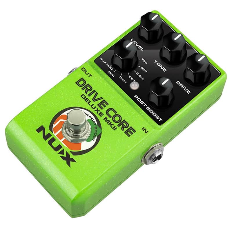 Used NUX Drive Core Deluxe MKII overdrive pedal angled view