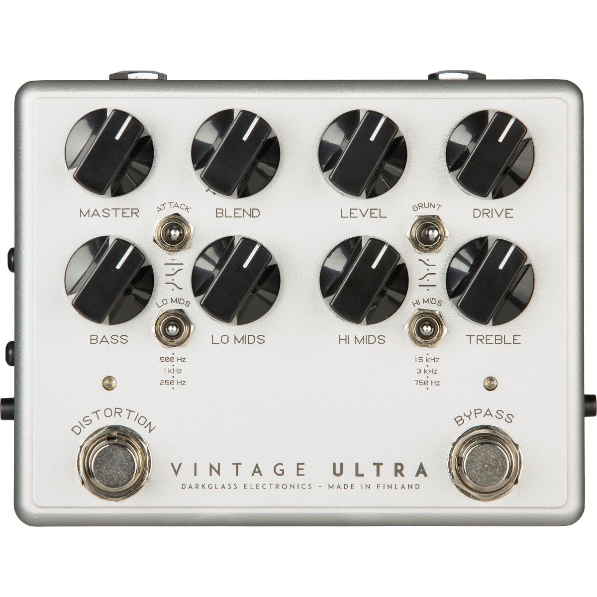 Darkglass Vintage Ultra V2 bass preamp pedal — silver enclosure, top control panel