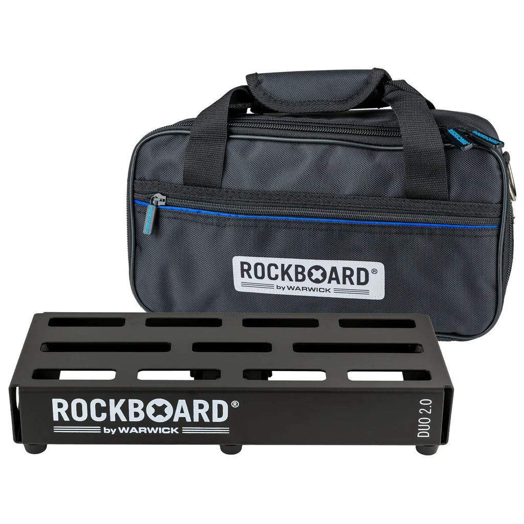 RockBoard DUO 2.0 black guitar pedalboard with included gig bag