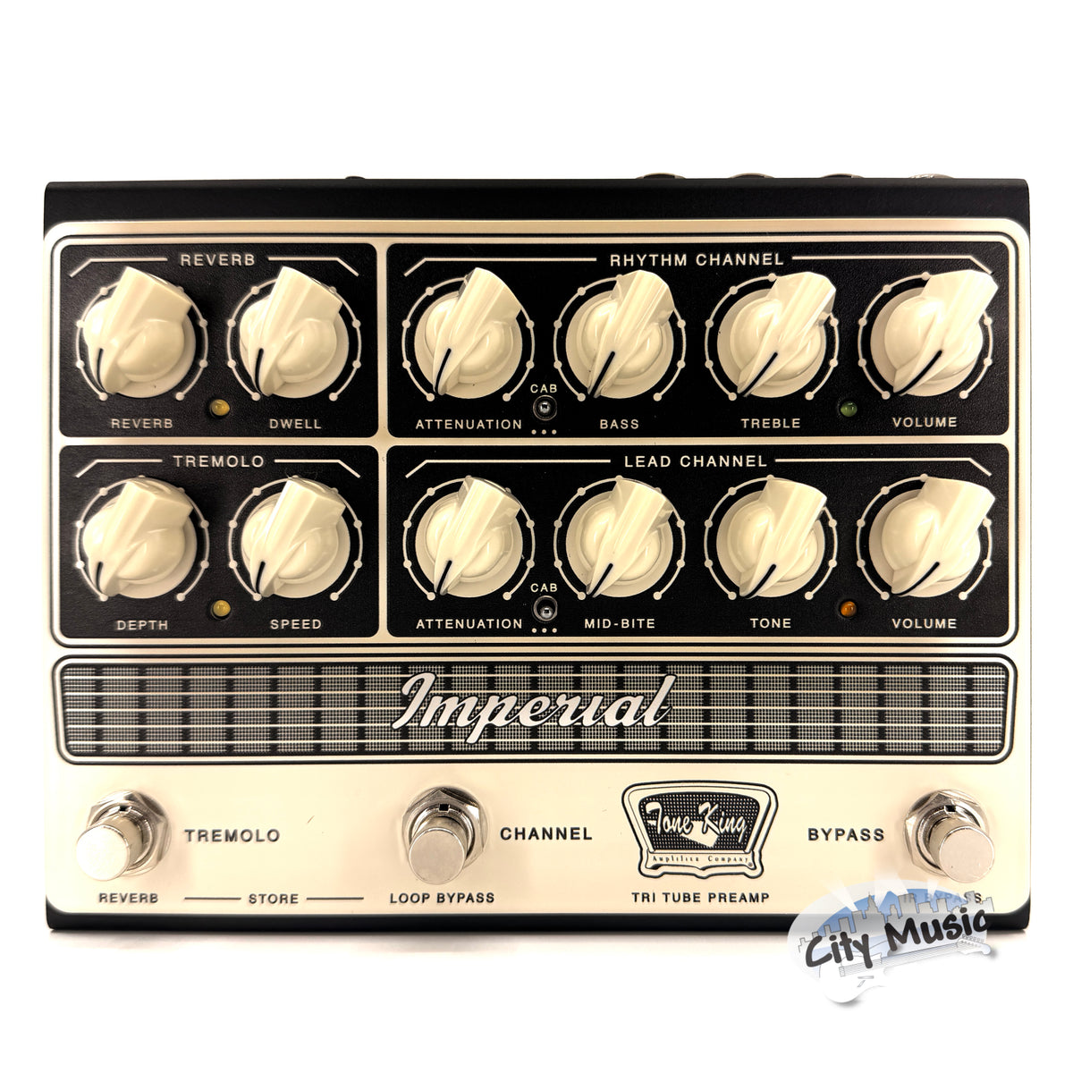Used Tone King Imperial High Voltage Tri-Tube Preamp Guitar Effects Pedal ♫
