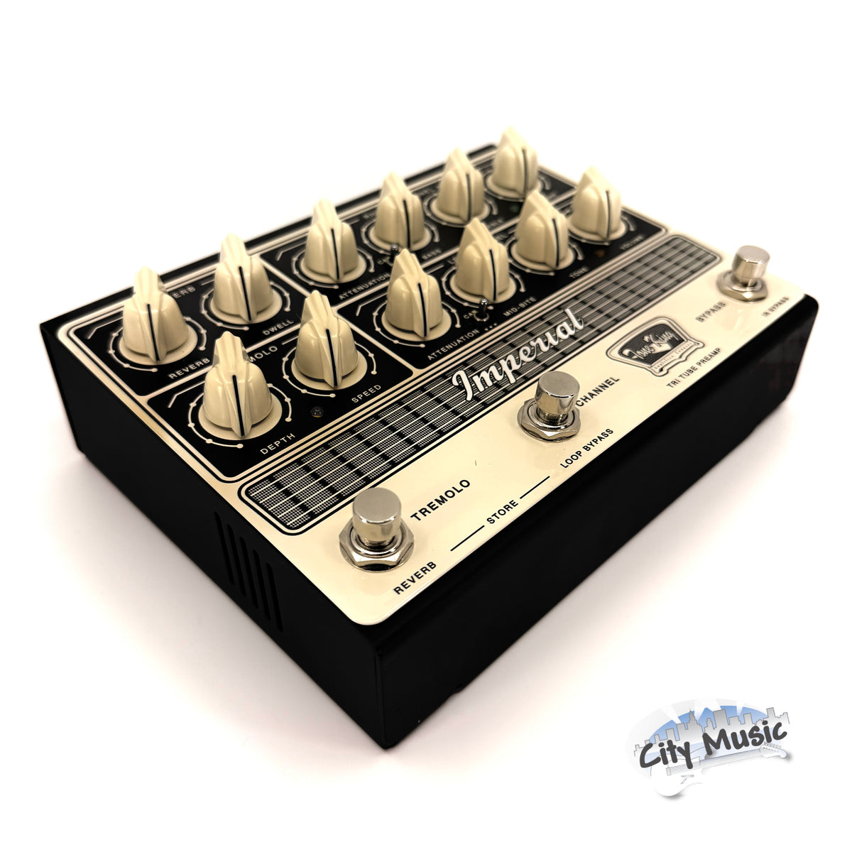 Used Tone King Imperial High Voltage Tri-Tube Preamp Guitar Effects Pedal ♫