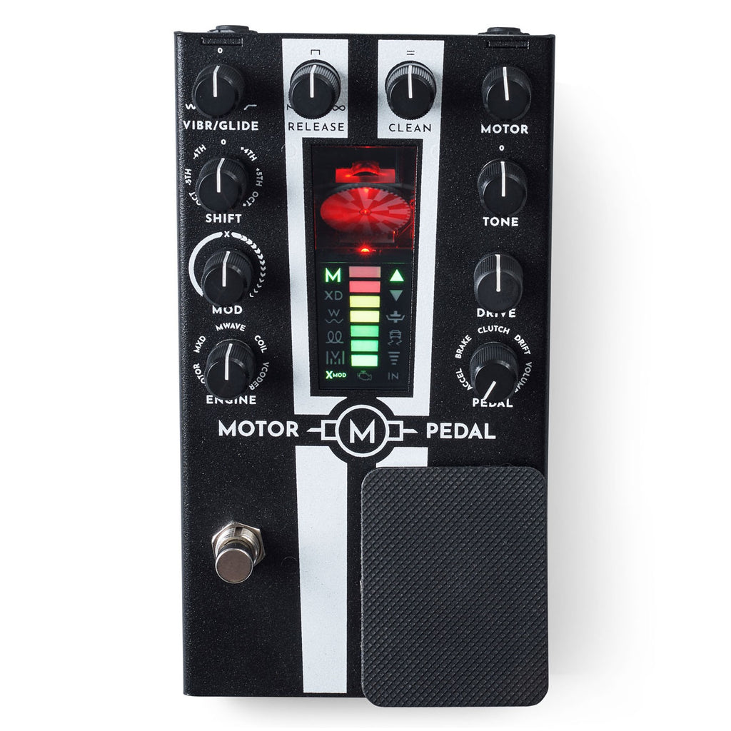 Gamechanger Audio MOTOR Pedal electro-mechanical synth — black, top view