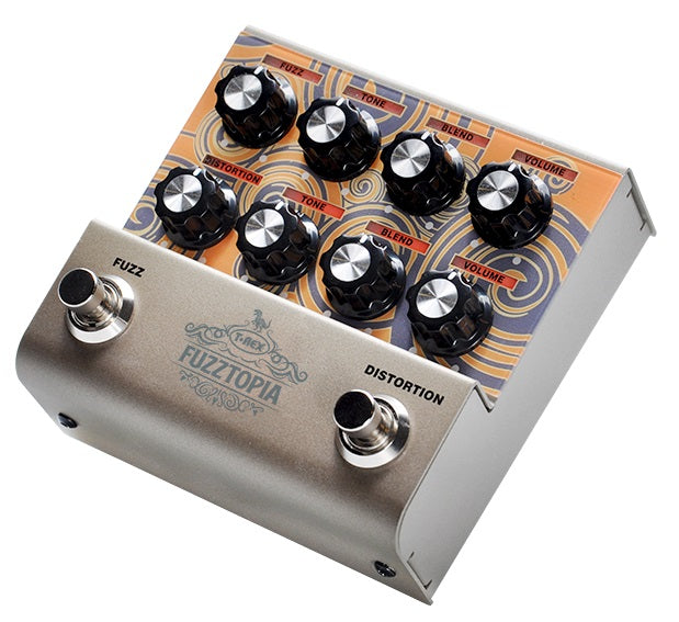 T-Rex FuzzTopia fuzz and distortion pedal — angled side view