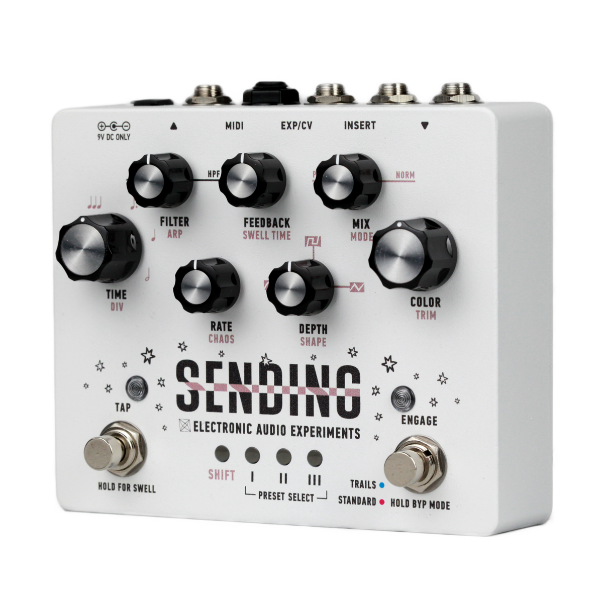 New Electronic Audio Experiments Sending V2 Delay Guitar Effects Pedal White