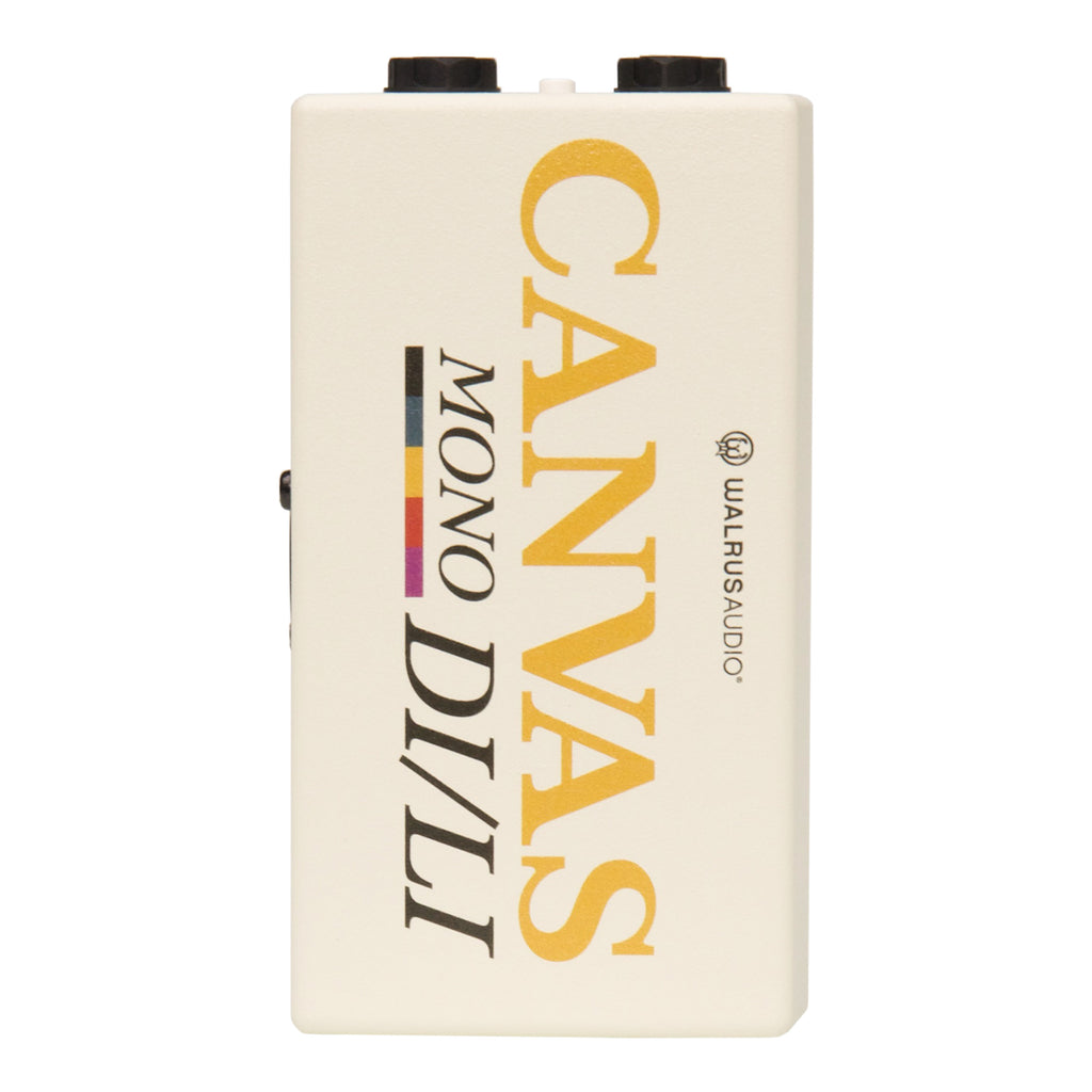 Walrus Audio Canvas Mono DI box — white Harvest Series enclosure, top view