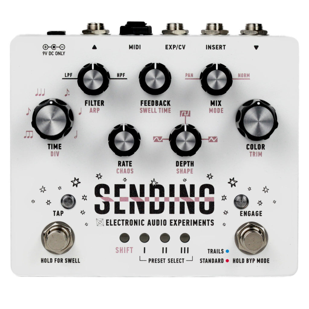 New Electronic Audio Experiments Sending V2 Delay Guitar Effects Pedal White