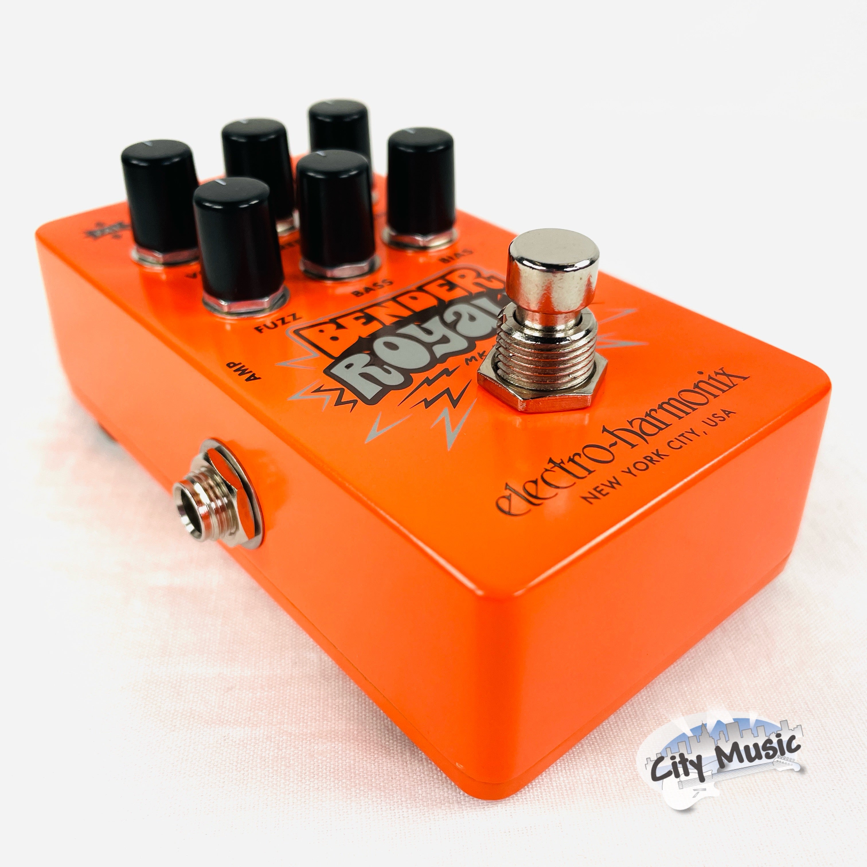 Electro-Harmonix Bender Royale germanium fuzz pedal — side view