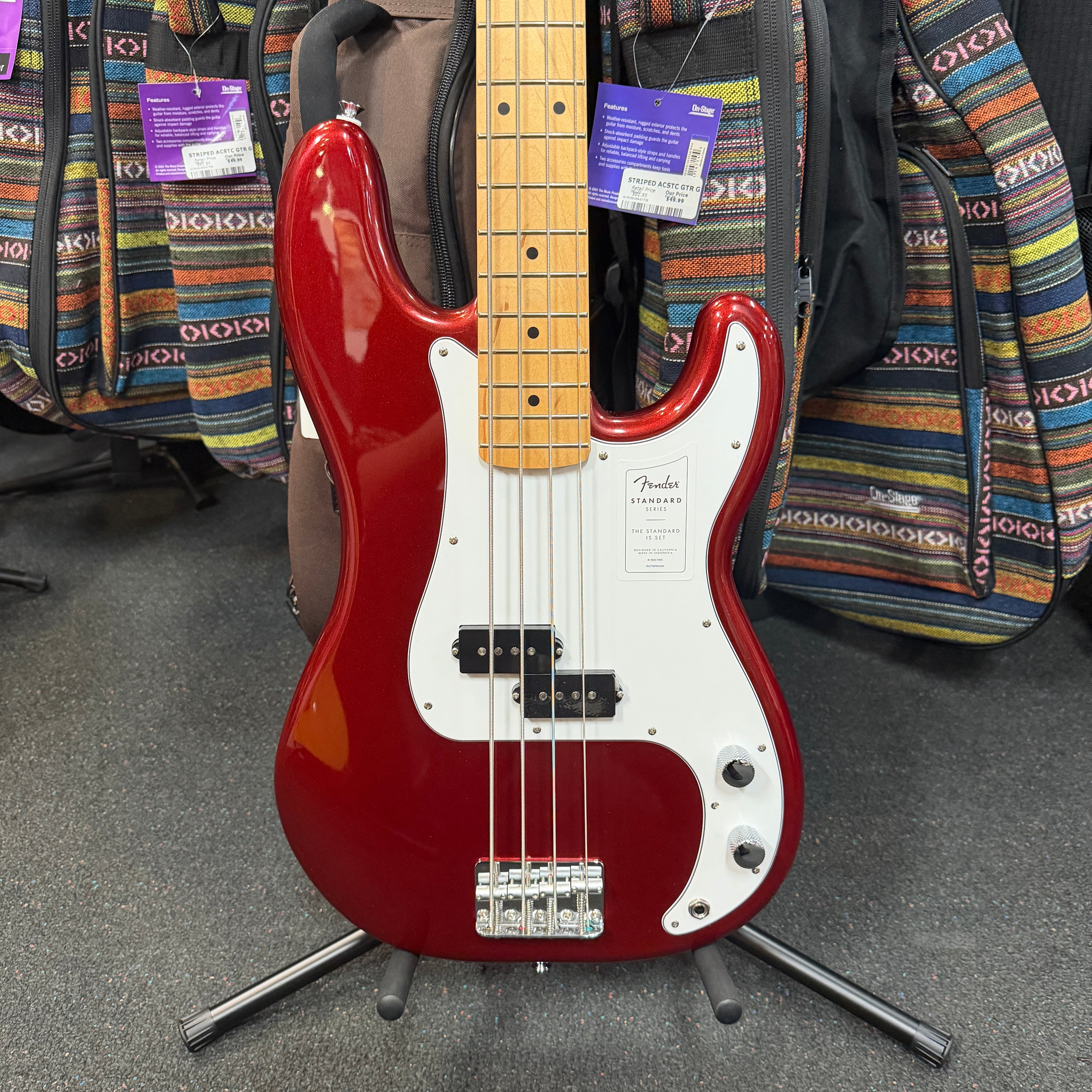 Open Box Fender Standard Precision Bass, Maple Fingerboard, White Pickguard, Candy Cola - 2025