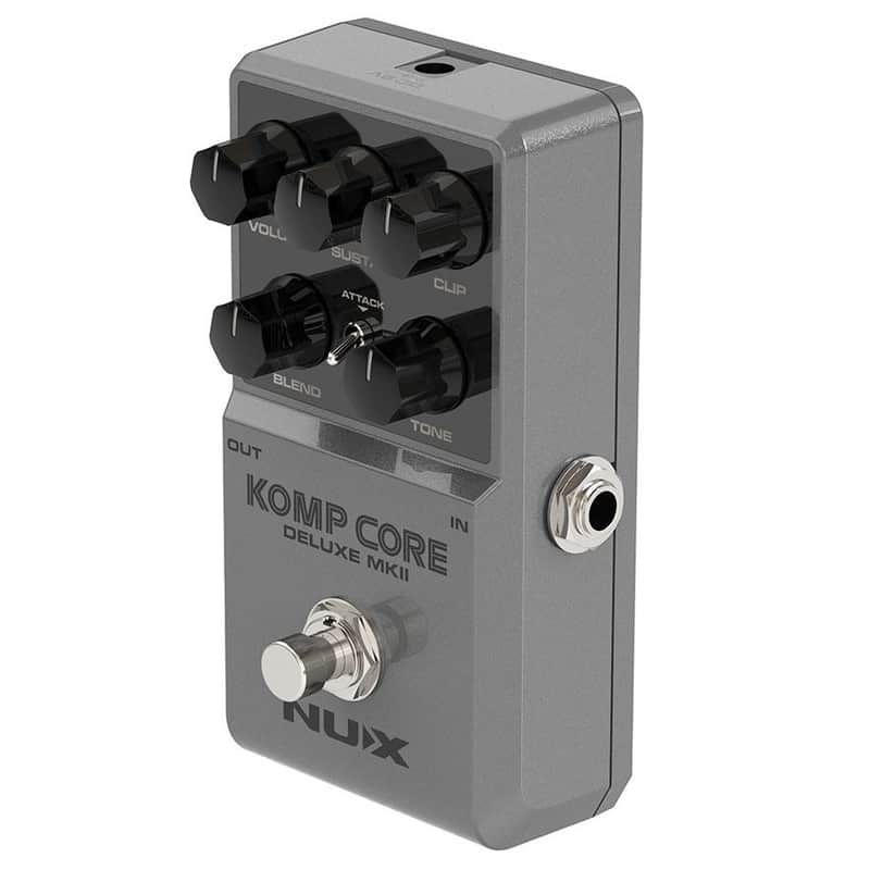 NUX Komp Core Deluxe MKII compressor pedal - rear jacks view