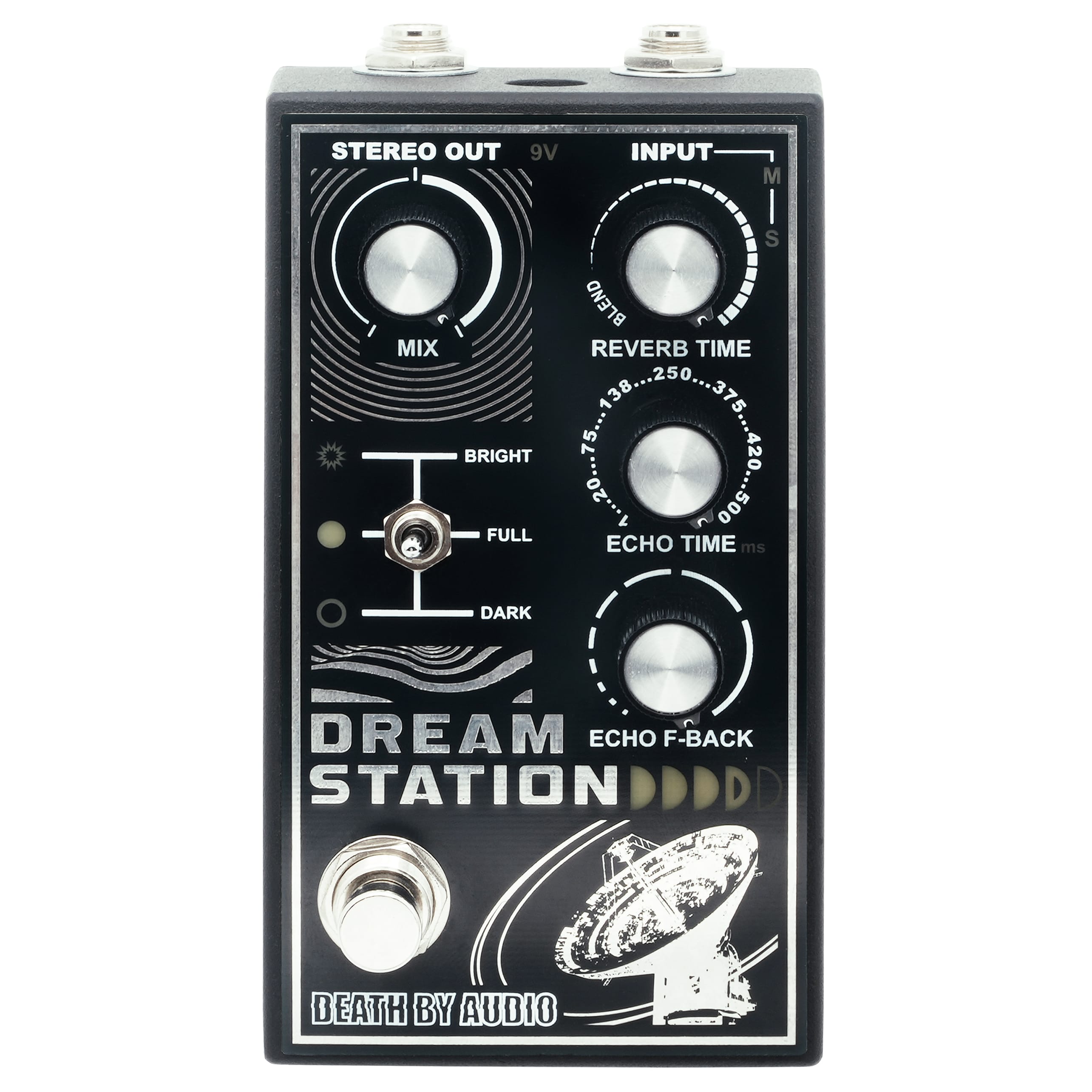 Death By Audio Dream Station reverb delay pedal — top view