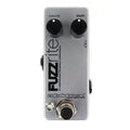 Used Catalinbread Fuzzrite Mini fuzz pedal — silver enclosure, top view