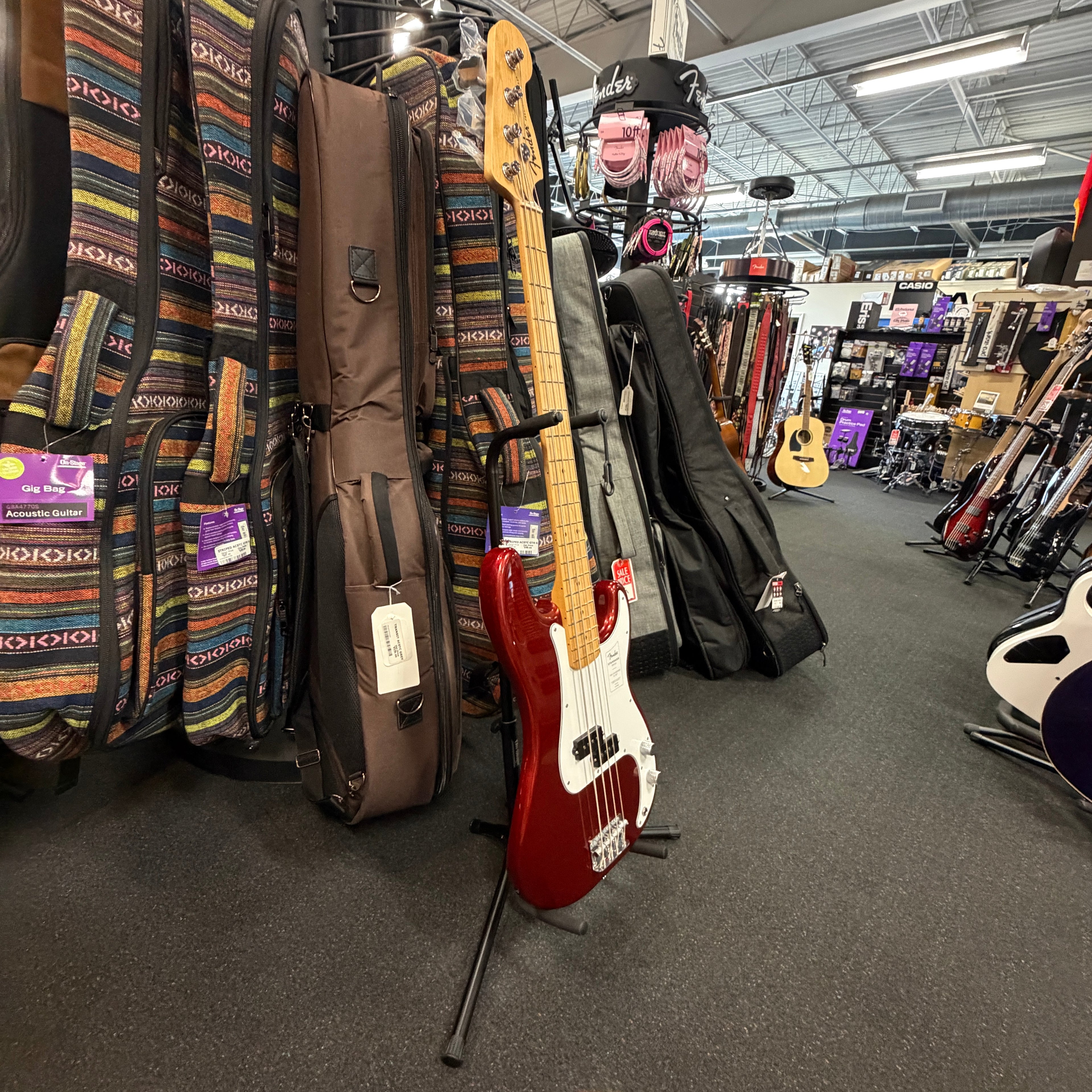Open Box Fender Standard Precision Bass, Maple Fingerboard, White Pickguard, Candy Cola - 2025