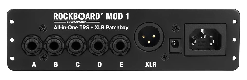 RockBoard MOD 1 V2 patchbay rear connections IEC and DC