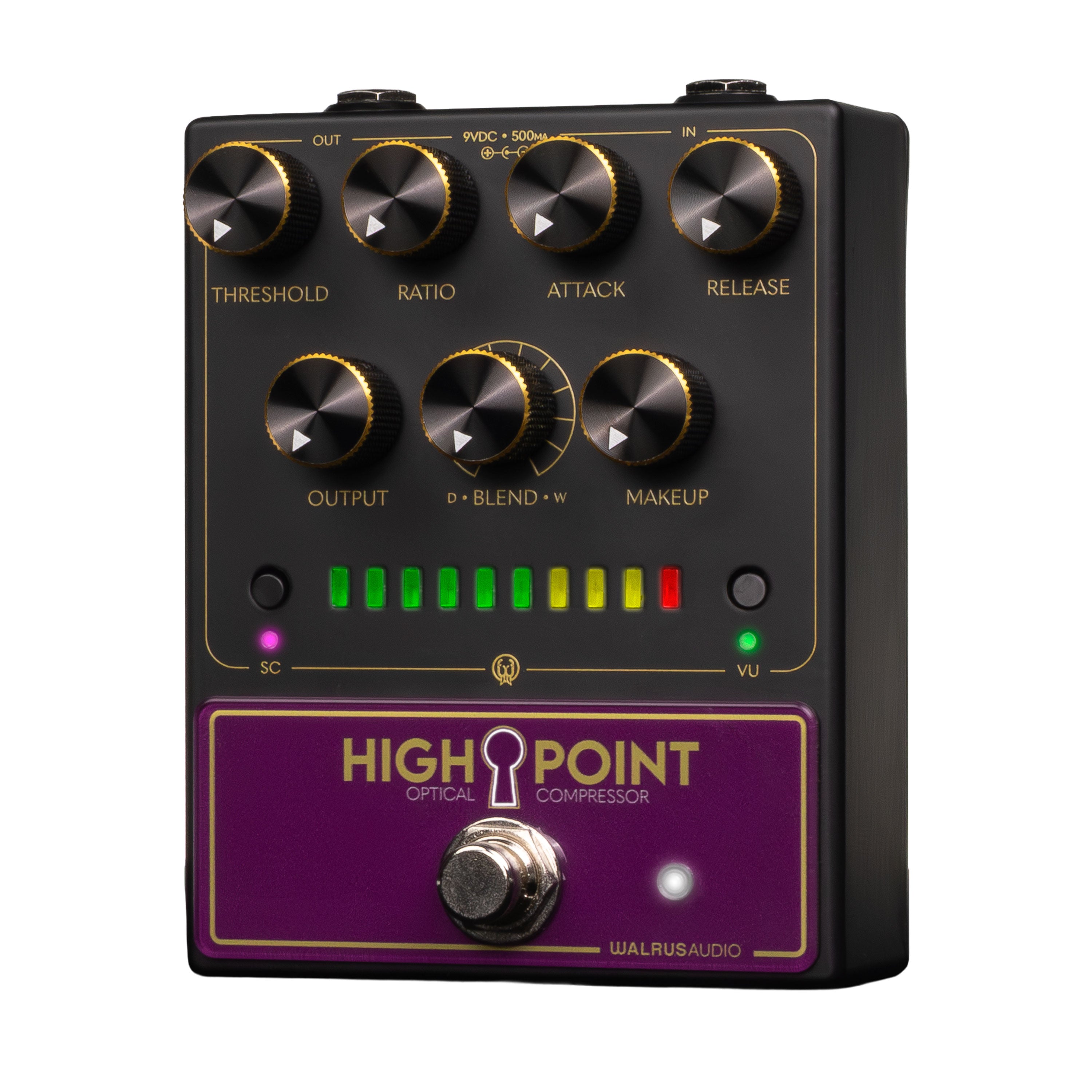 Walrus Audio Highpoint - controls: Attack Release Ratio Blend Makeup and sidechain HPF