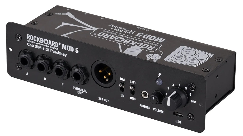 New RockBoard MOD 5 Cab SIM & DI Patchbay for Pedal Boards