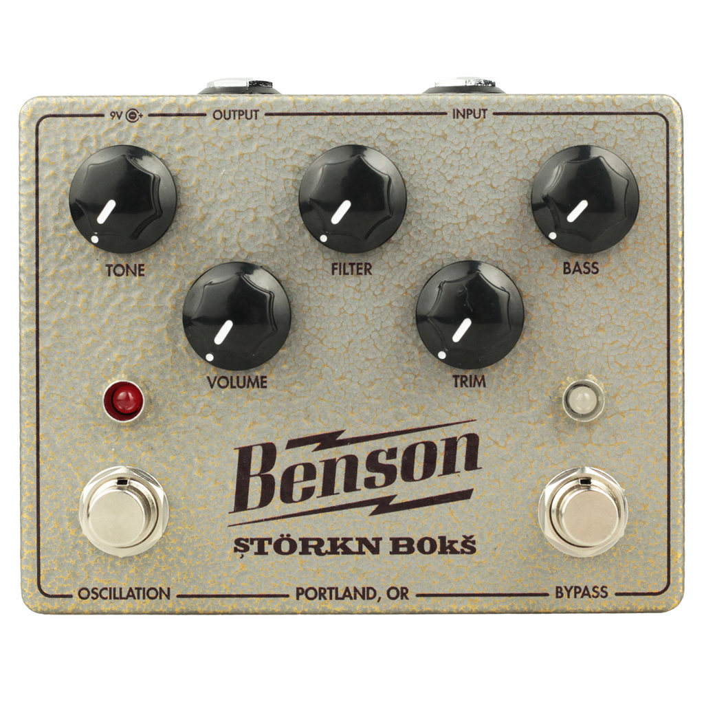 Benson STORKN BOKS fuzz guitar effects pedal — silver