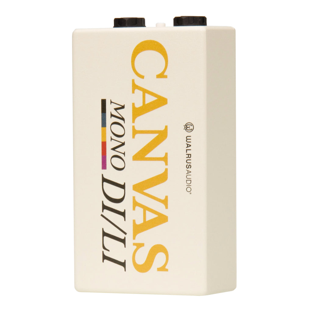 Walrus Audio Canvas Mono DI box — white, switches detail