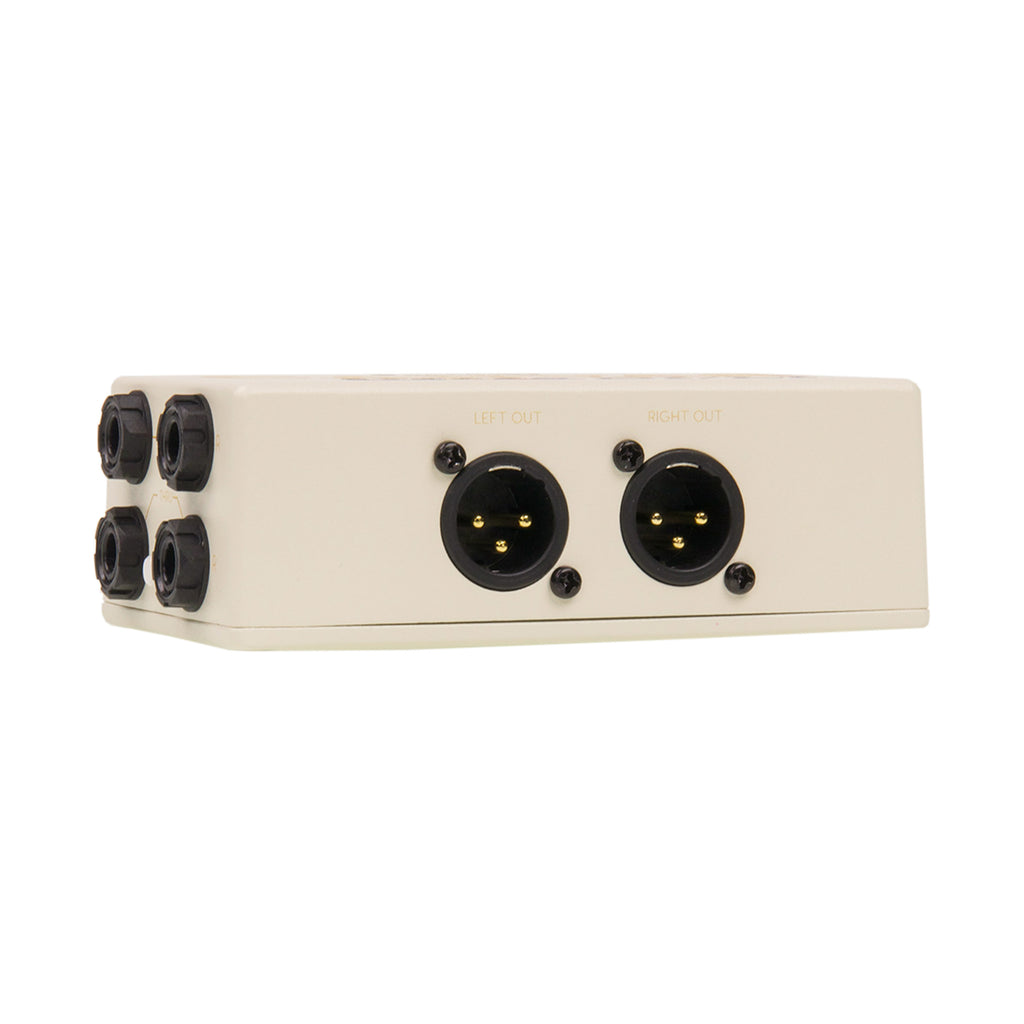 Walrus Audio Canvas Stereo DI box — white, switches detail
