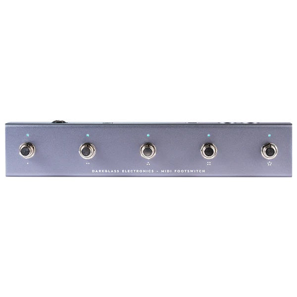 Darkglass MIDI Footswitch — gray enclosure, five footswitches, front view