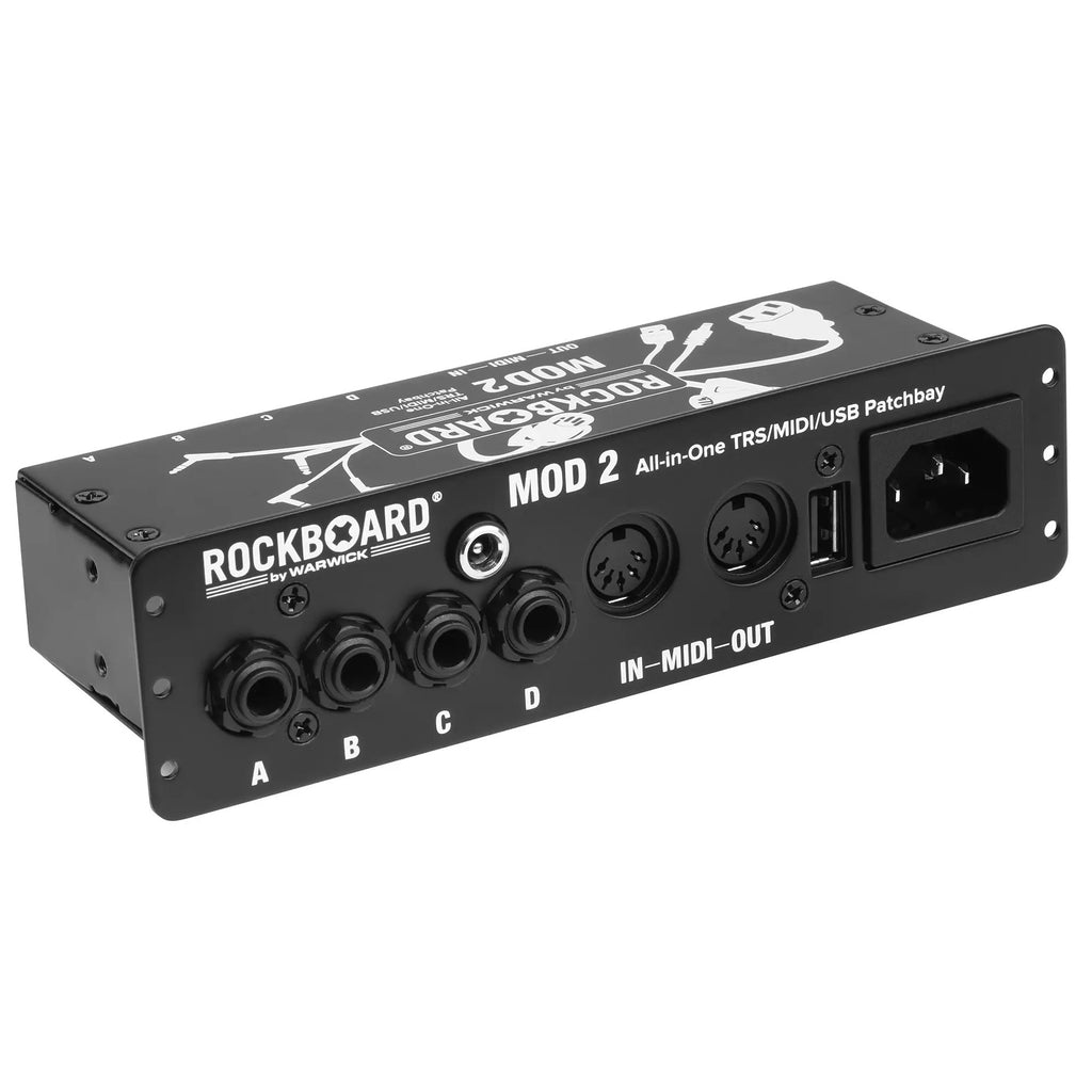 New RockBoard MOD 2 V2 All-in-One TRS, MIDI, IEC, DC & USB Patchbay for Pedal Boards