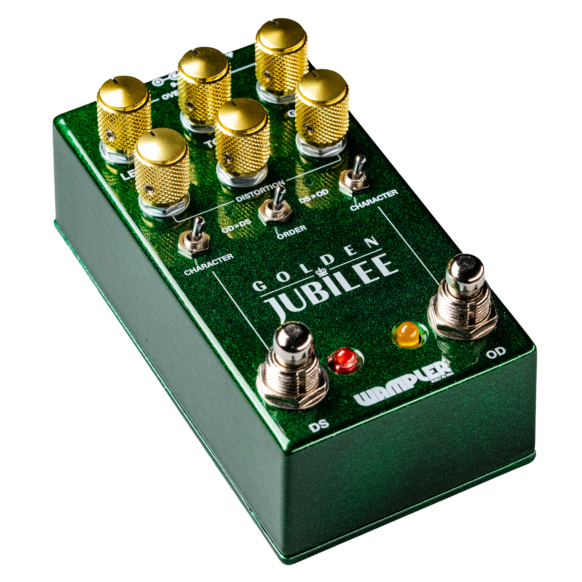 Wampler Golden Jubilee pedal - character and order toggle switches detail