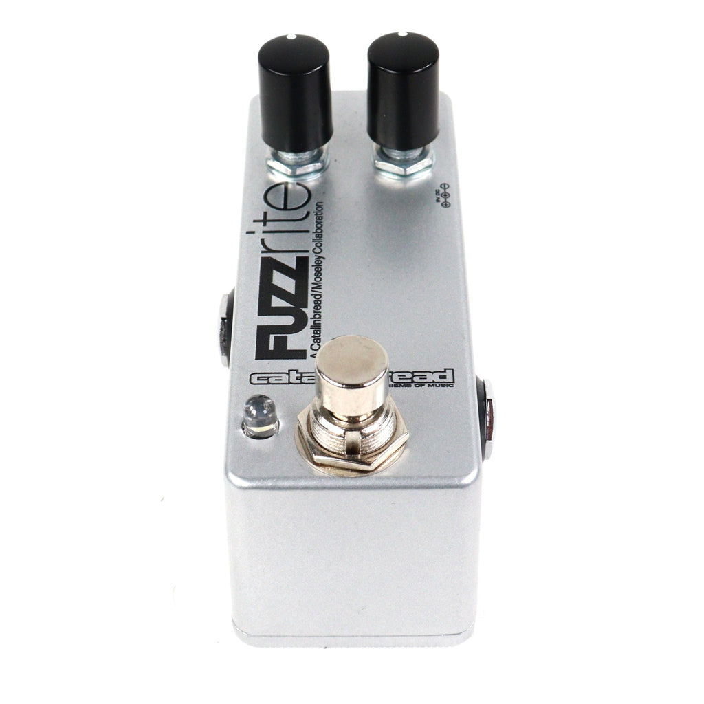 Used Catalinbread Fuzzrite Mini fuzz pedal — side view input jack