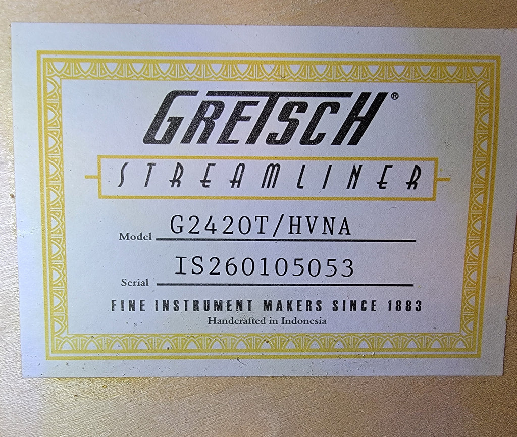 Gretsch G2420T Streamliner hollow body — nut and neck