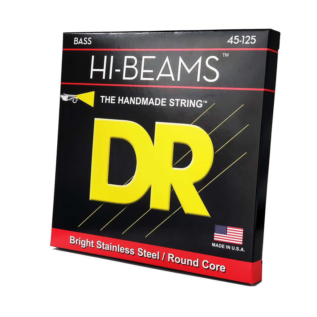 New DR Strings Hi-Beam MR5-45 Stainless Steel 5-String Bass Strings, Medium (.045-.125)