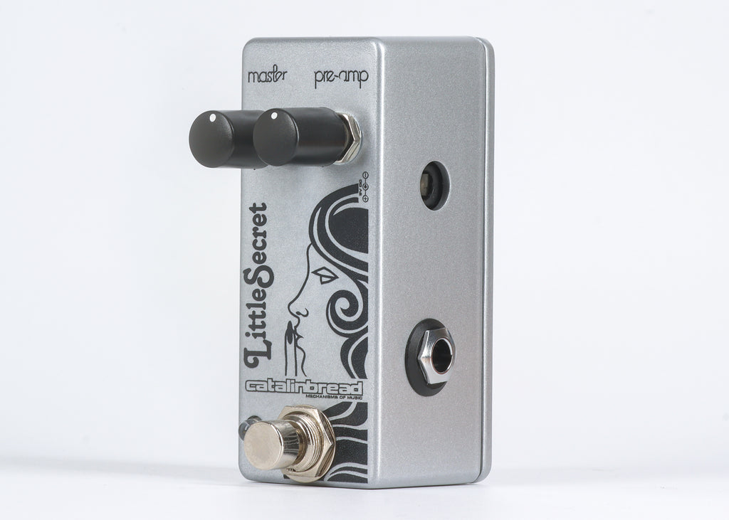 Catalinbread Little Secret Mini preamp pedal — side profile showing input jack