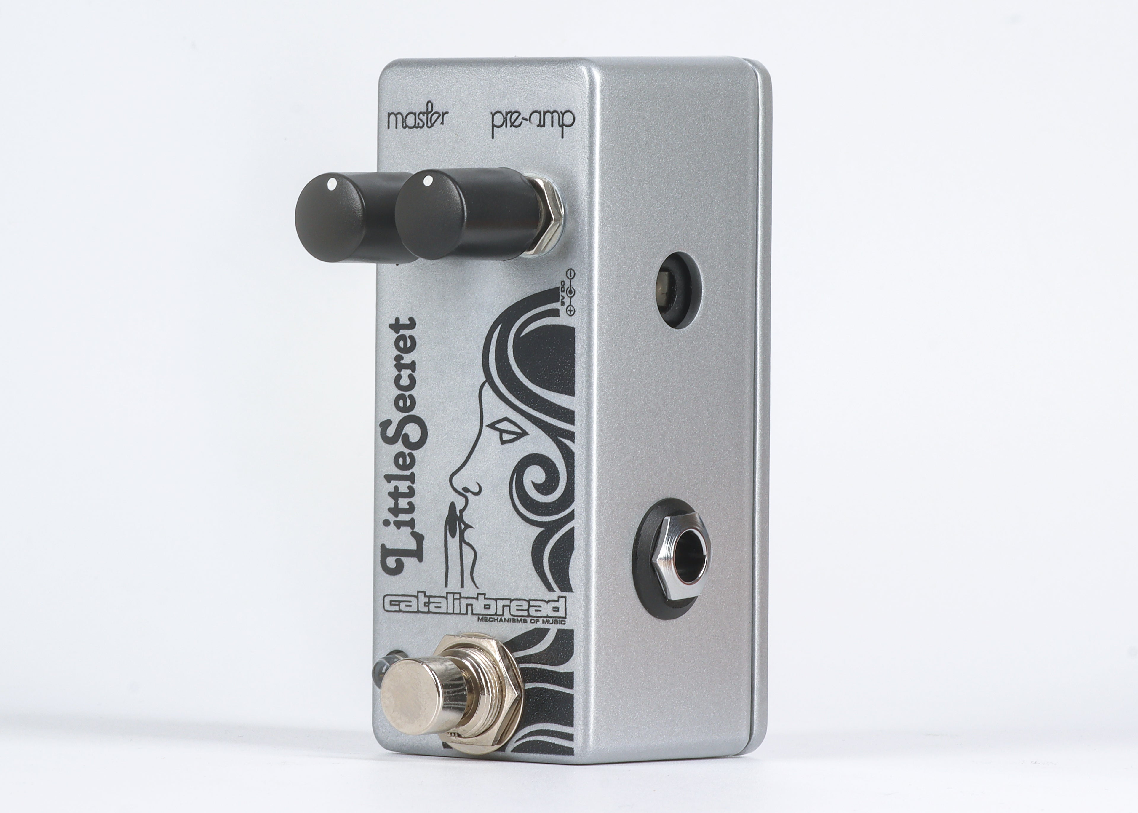 Catalinbread Little Secret Mini preamp pedal — side profile showing input jack