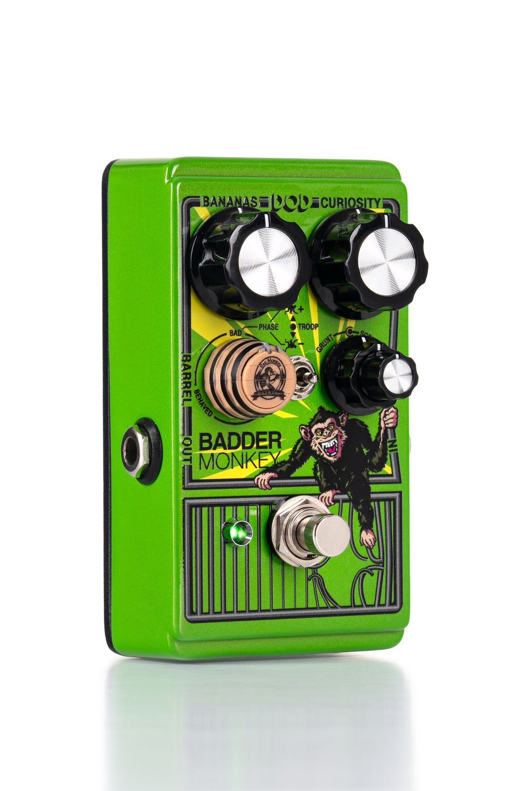 DOD Badder Monkey overdrive pedal — side view